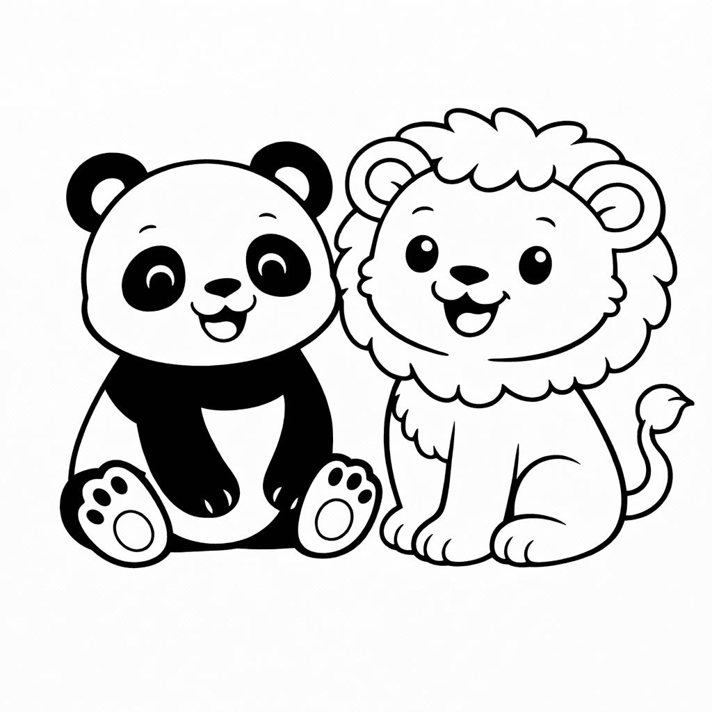 Panda Und LöWe Freundschaft