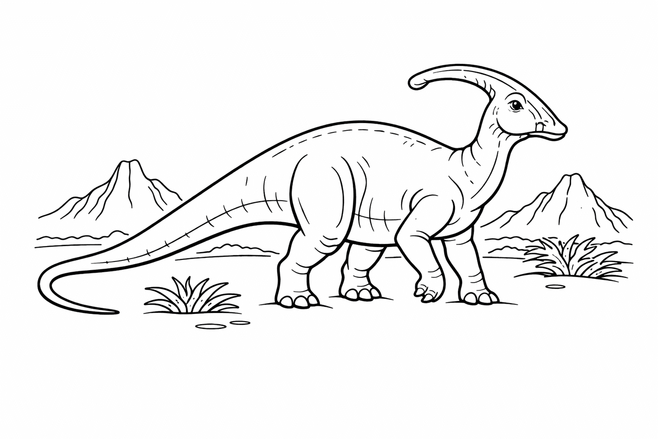 Parasaurolophus - Ausmalbild
