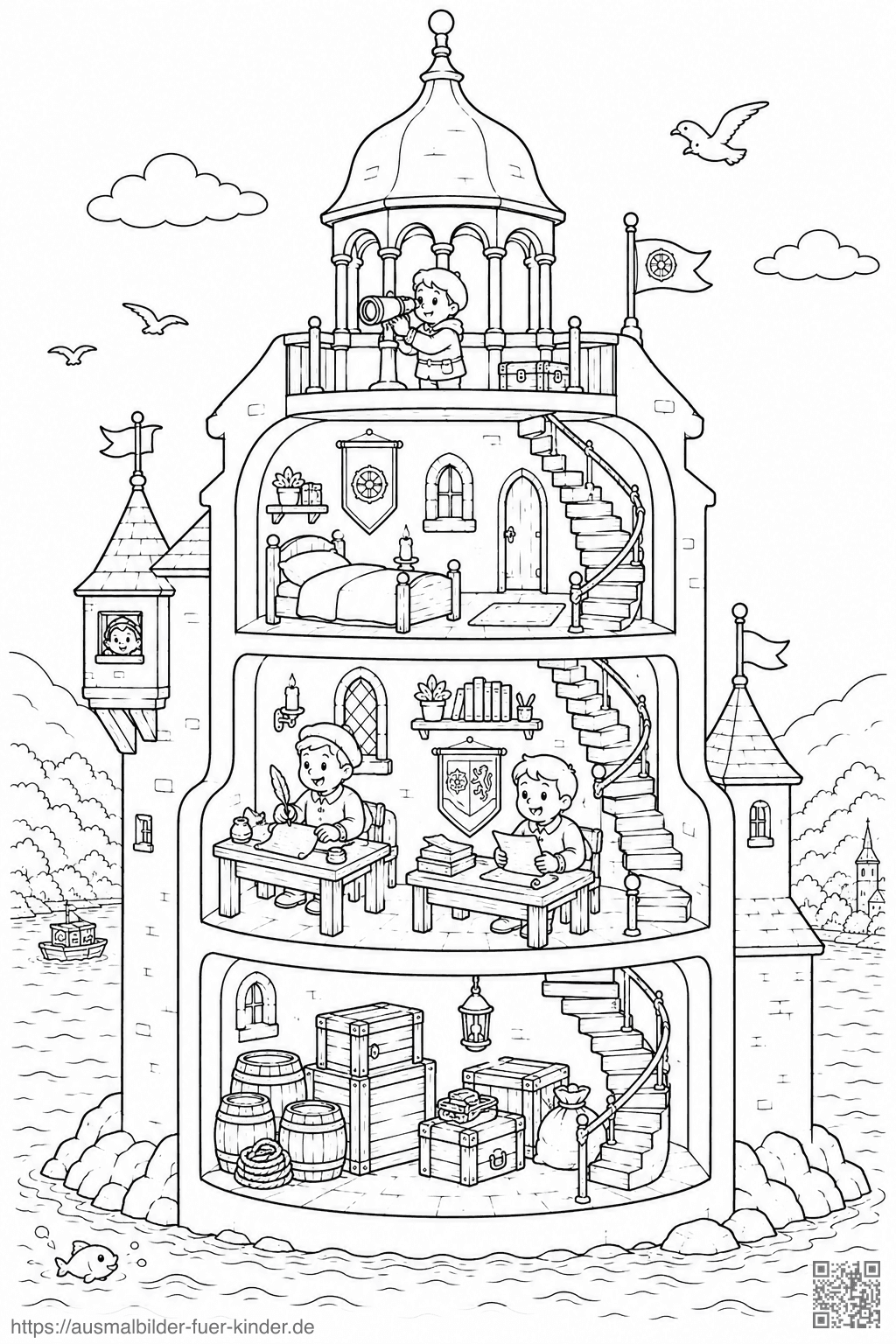 Pfalzgrafenstein Turmleben Ausmalbild