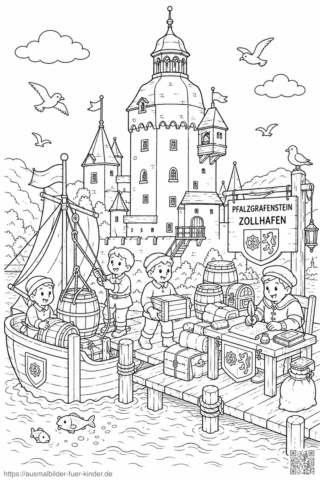 Pfalzgrafenstein Zollhafen Ausmalbild