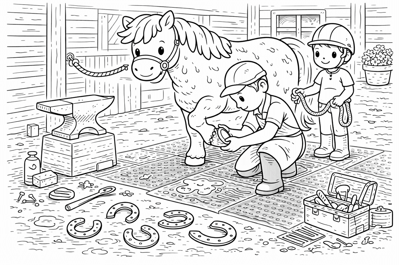 Hufschmied - Ausmalbild