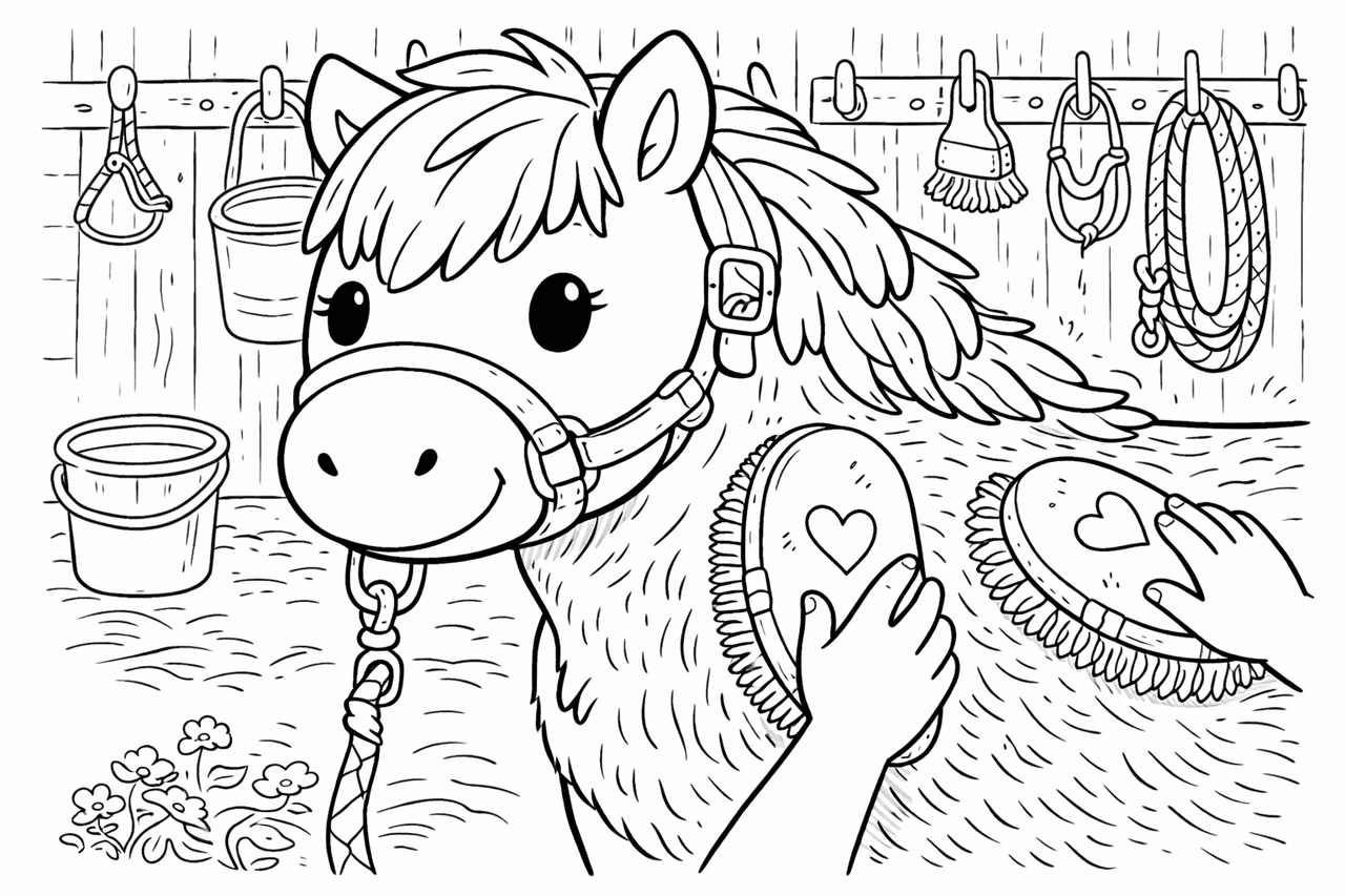 Ponypflege - Ausmalbild