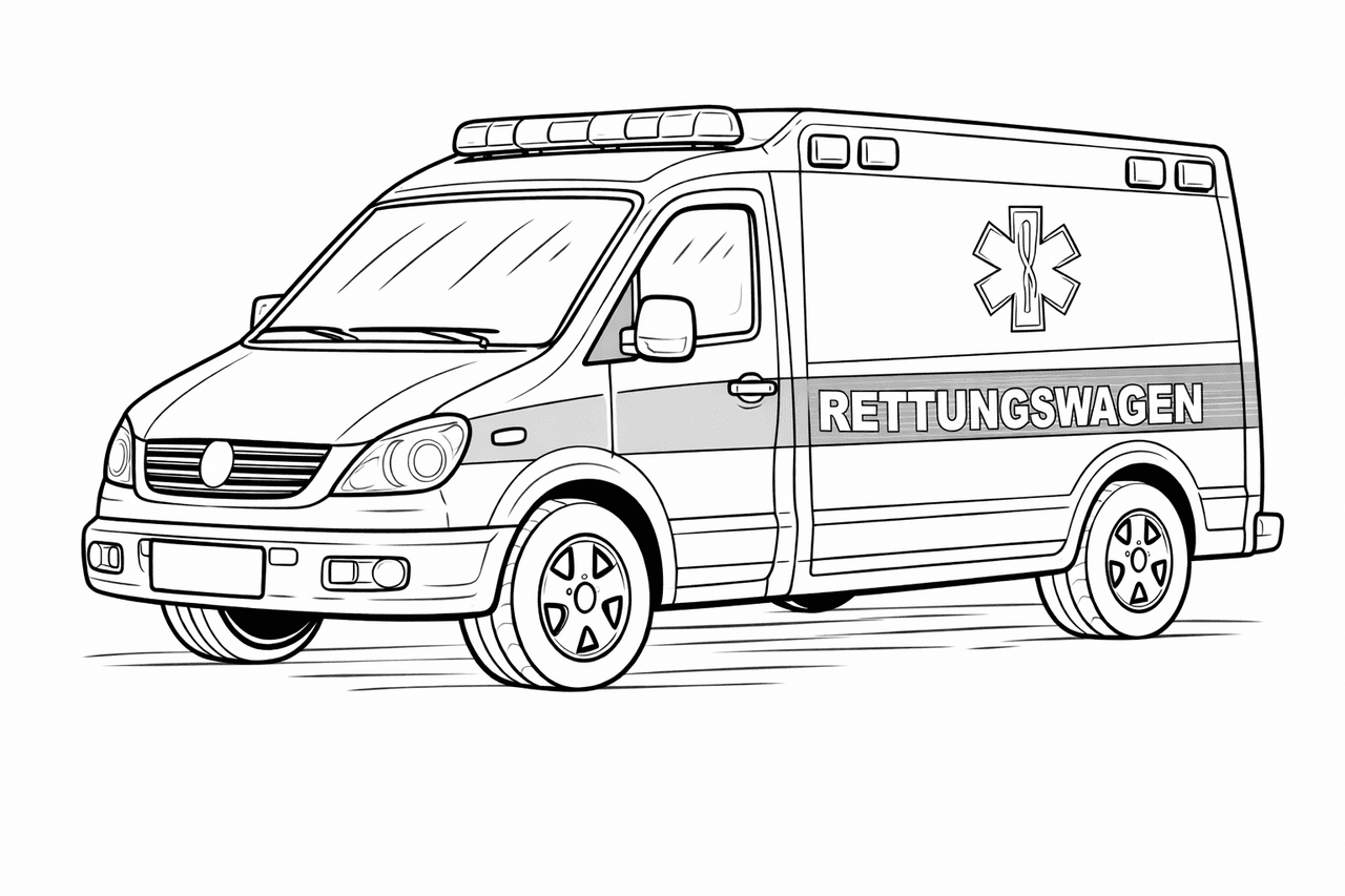 Rettungswagen - Ausmalbild