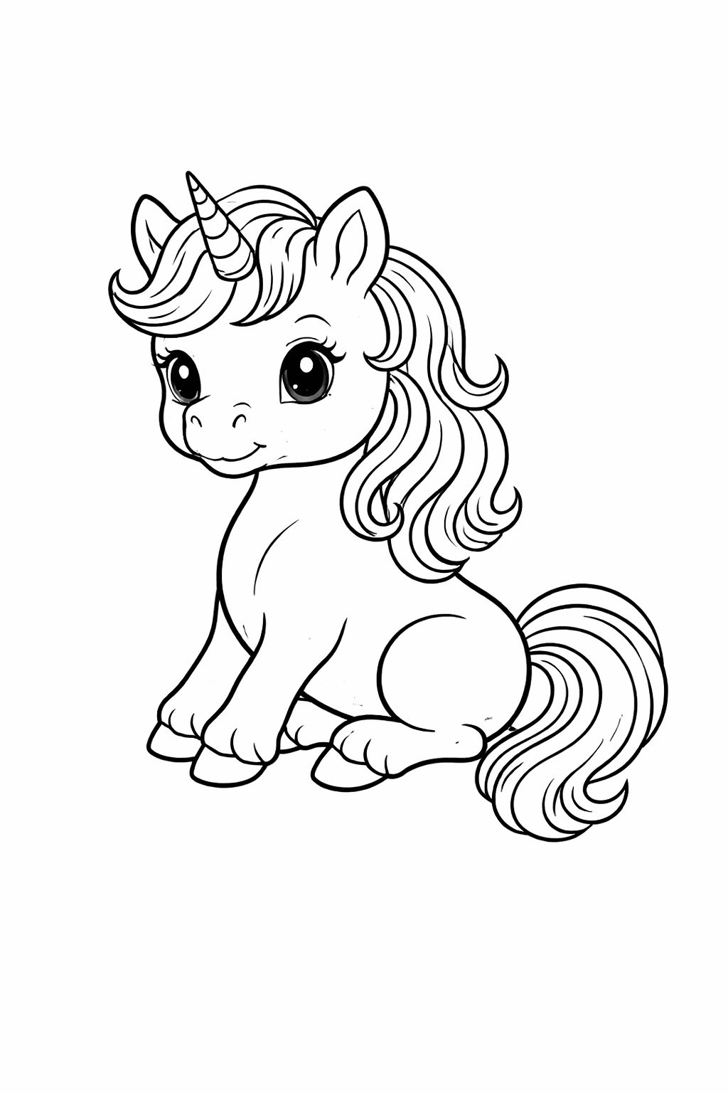 Baby-Einhorn - Ausmalbild