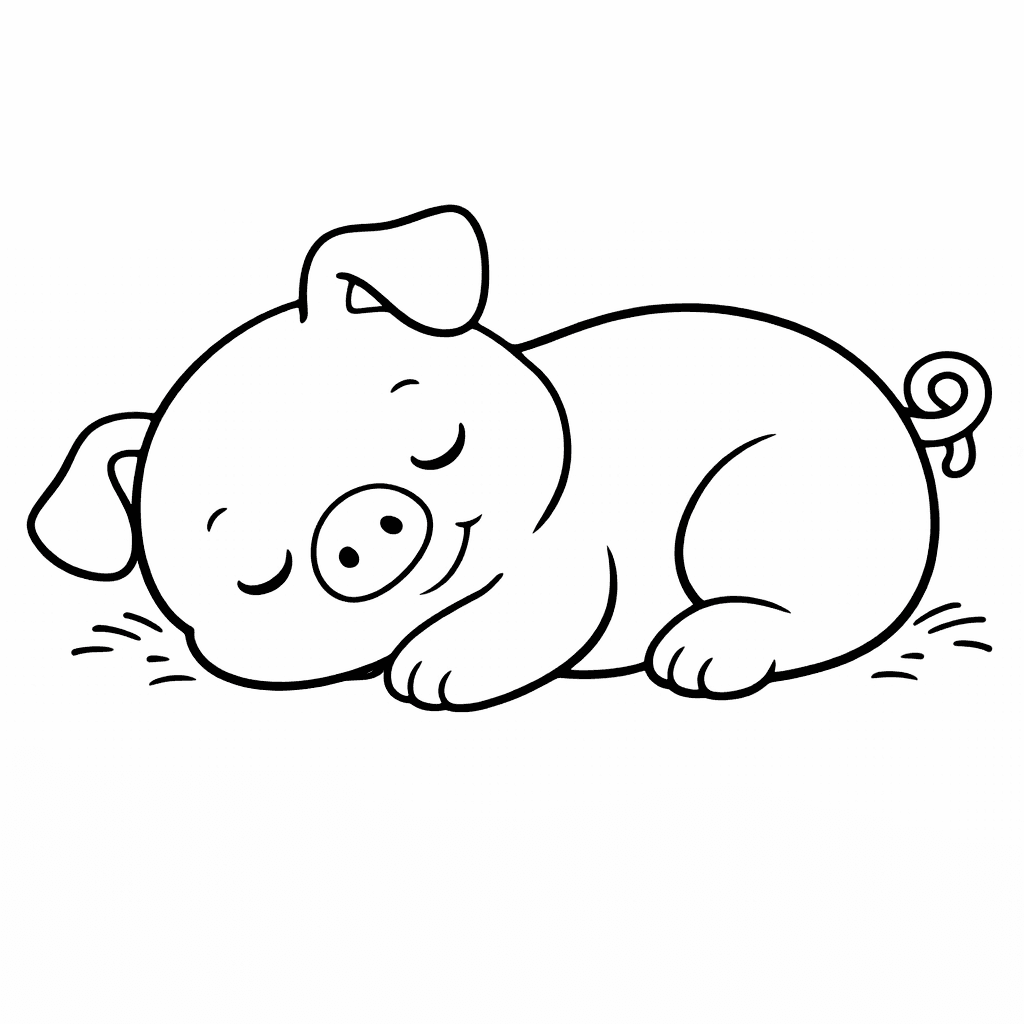 Schlafendes Ferkel In Ruhiger Haltung