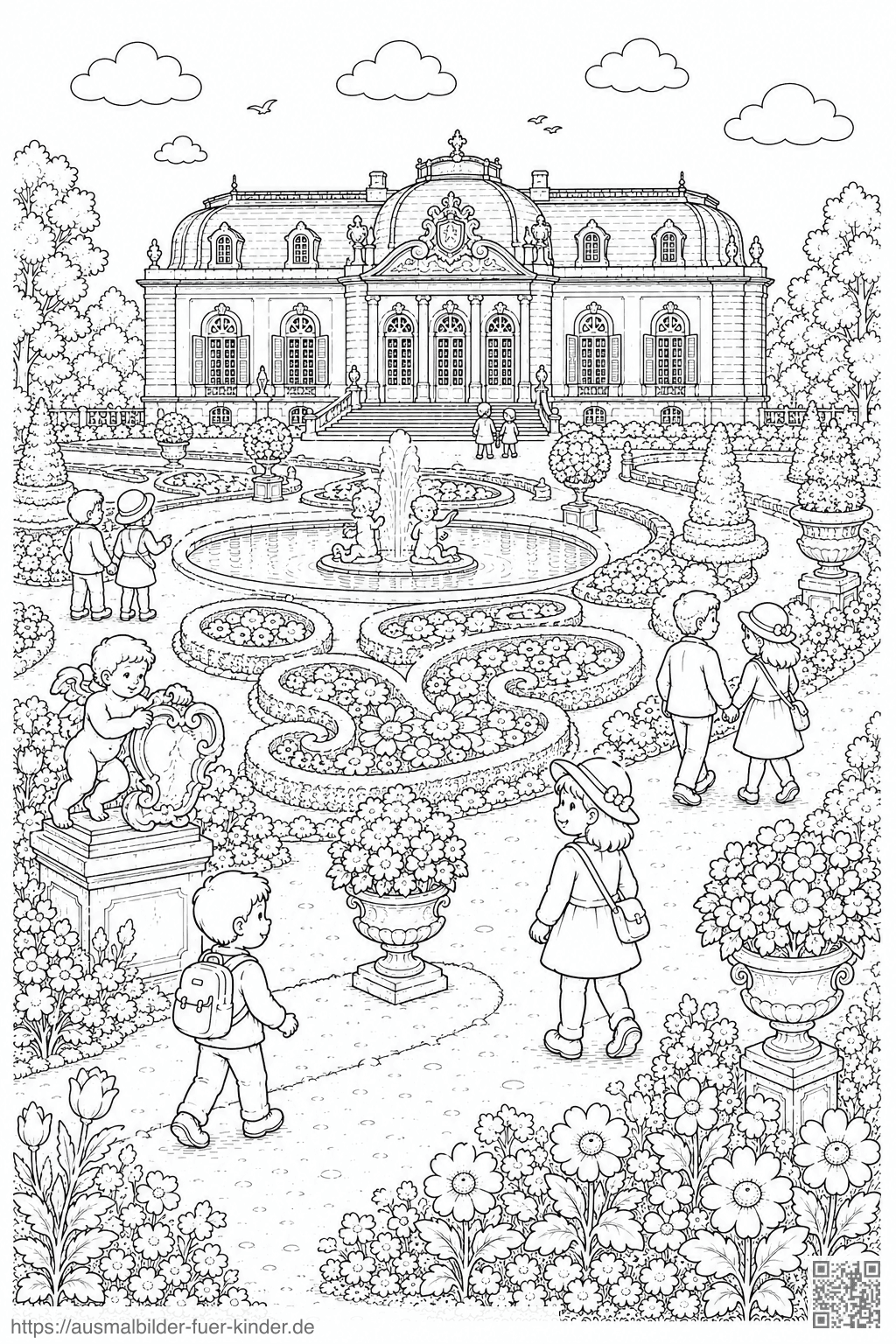 Schloss Benrath Rokokogarten Ausmalbild
