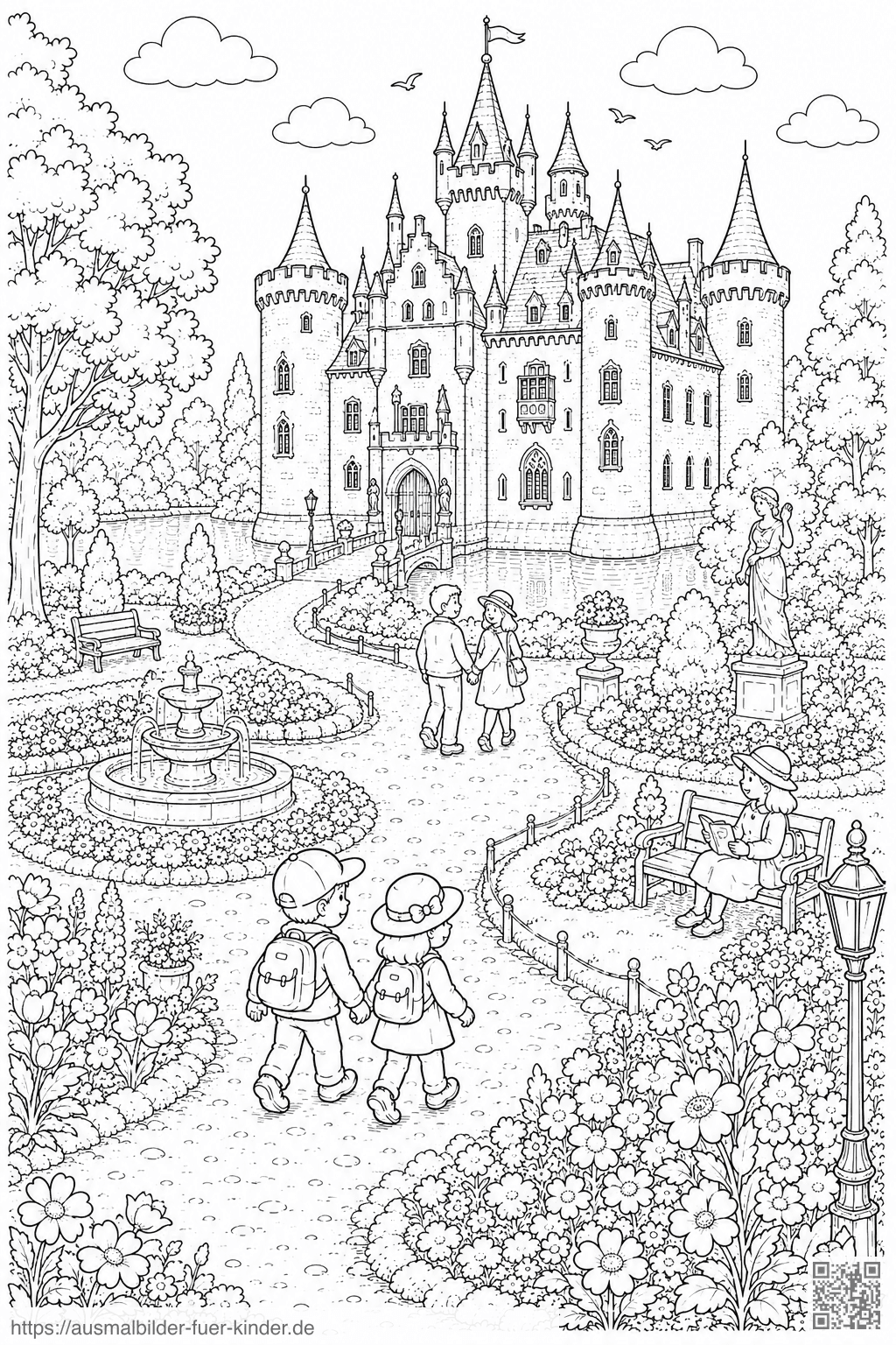 Schloss Moyland Schlosspark Ausmalbild