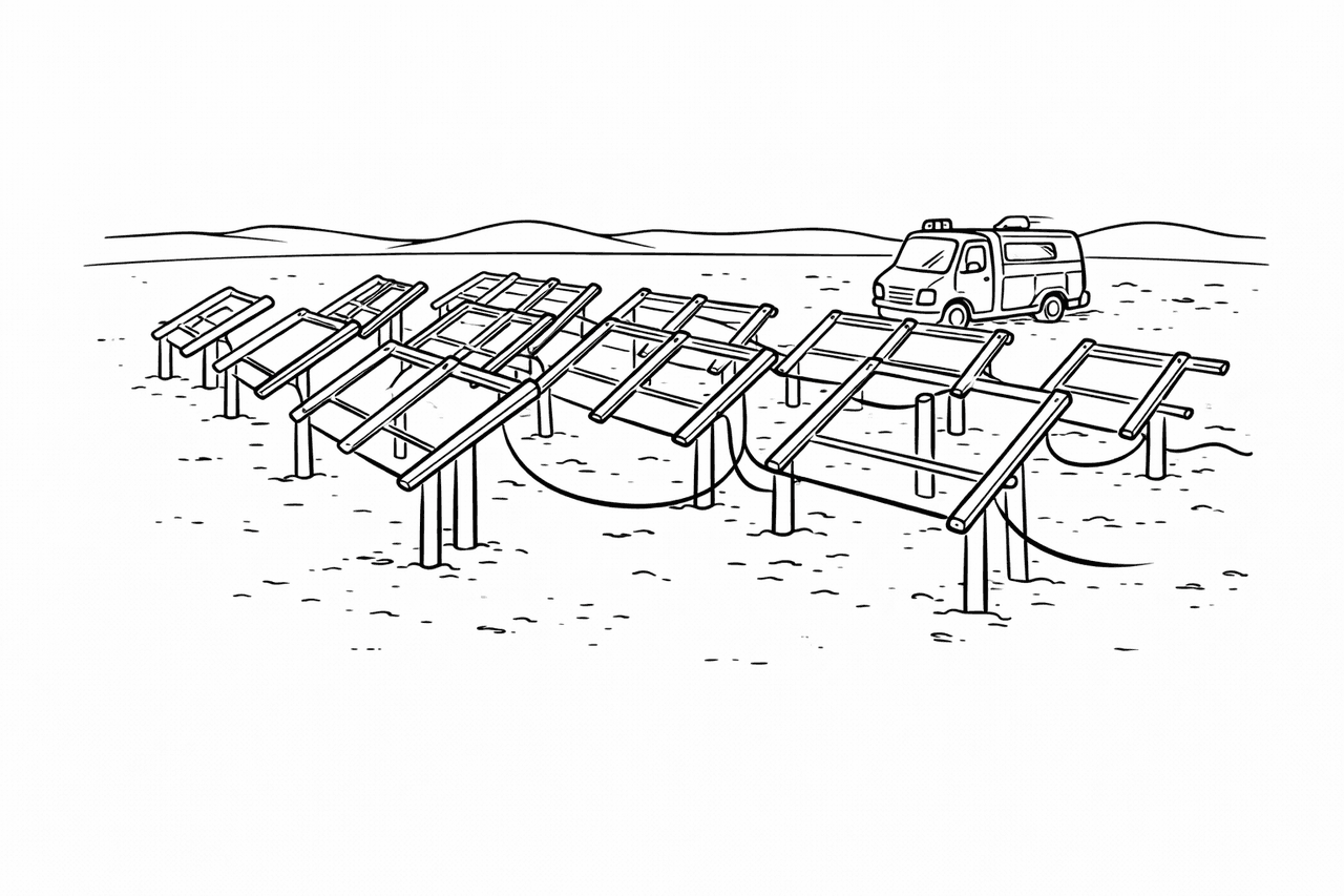 Solarpark-Baustelle - Ausmalbild