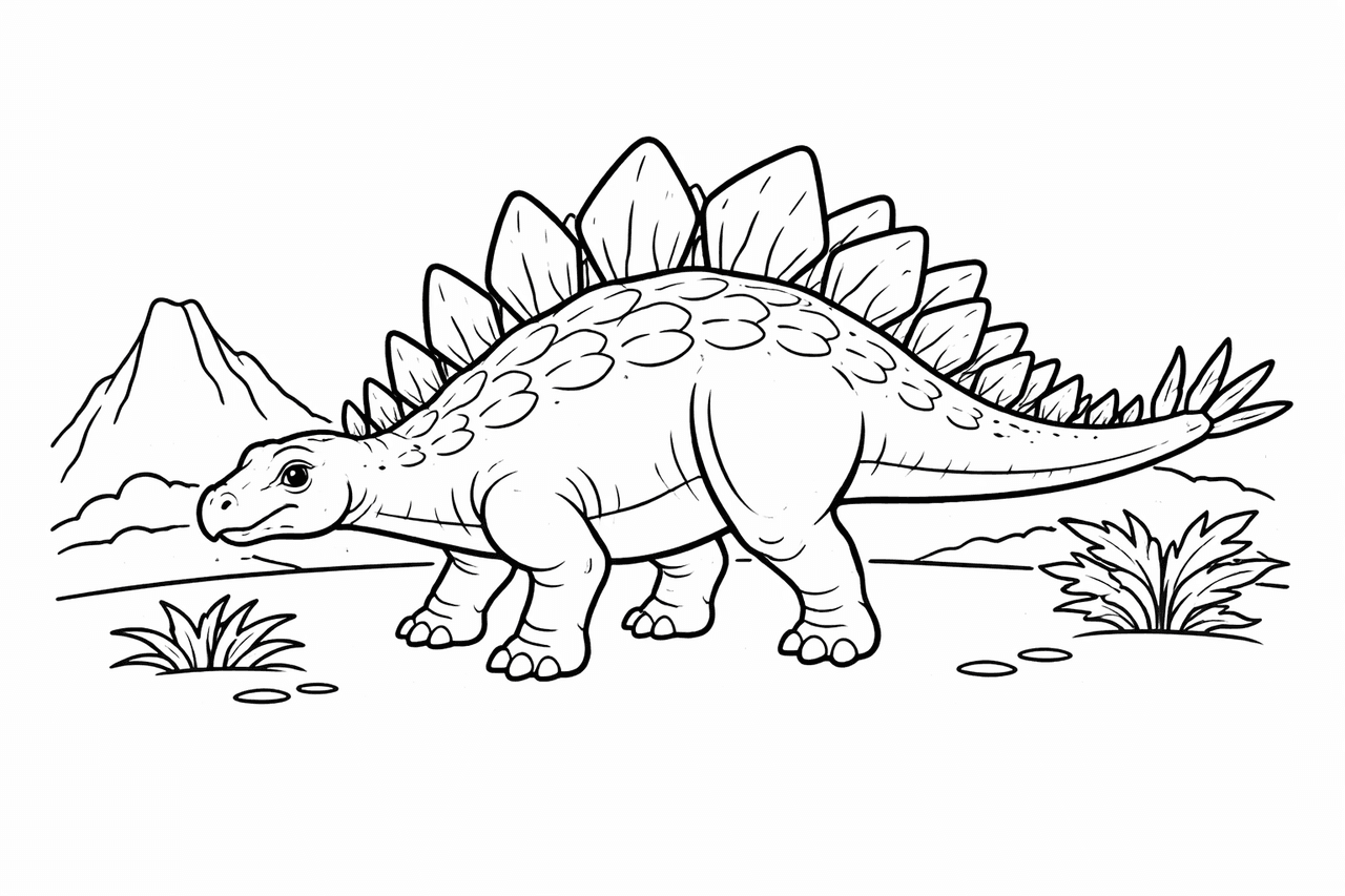 Stegosaurus - Ausmalbild