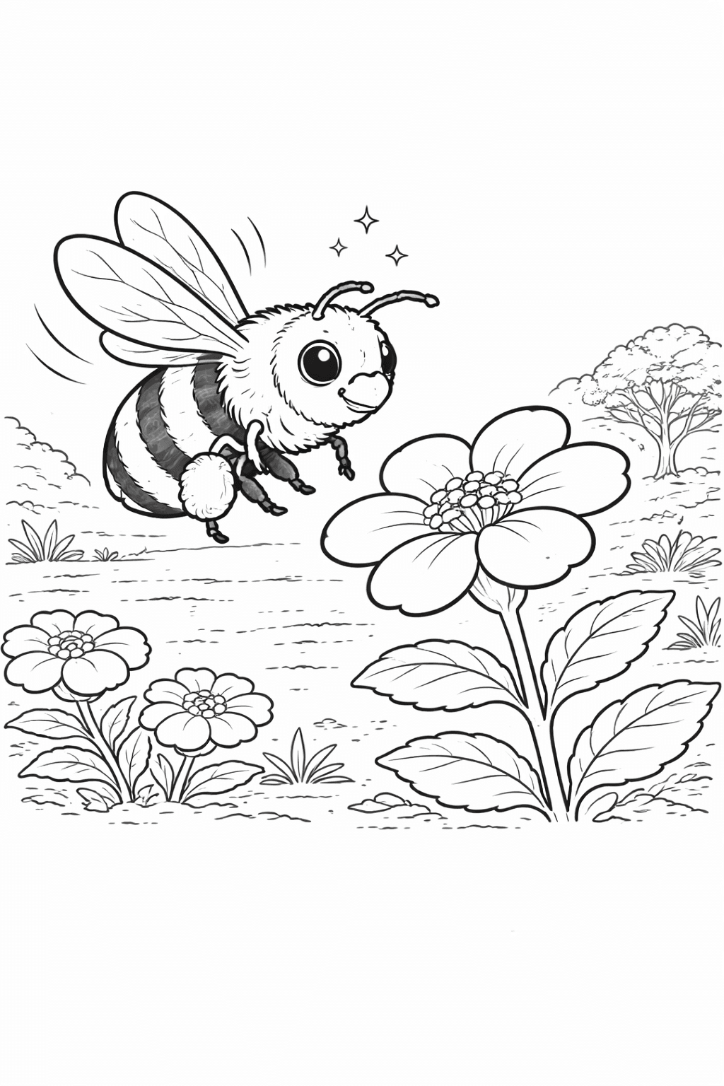 Summende Biene - Ausmalbild