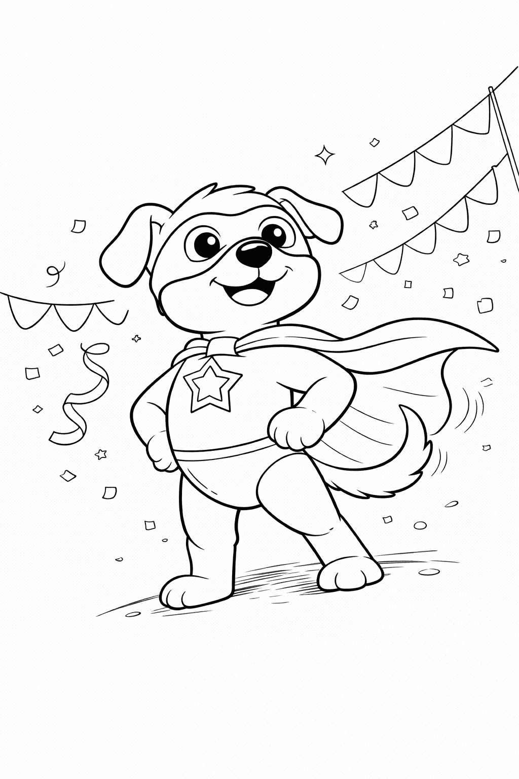 Superhelden Hund In Feierlaune