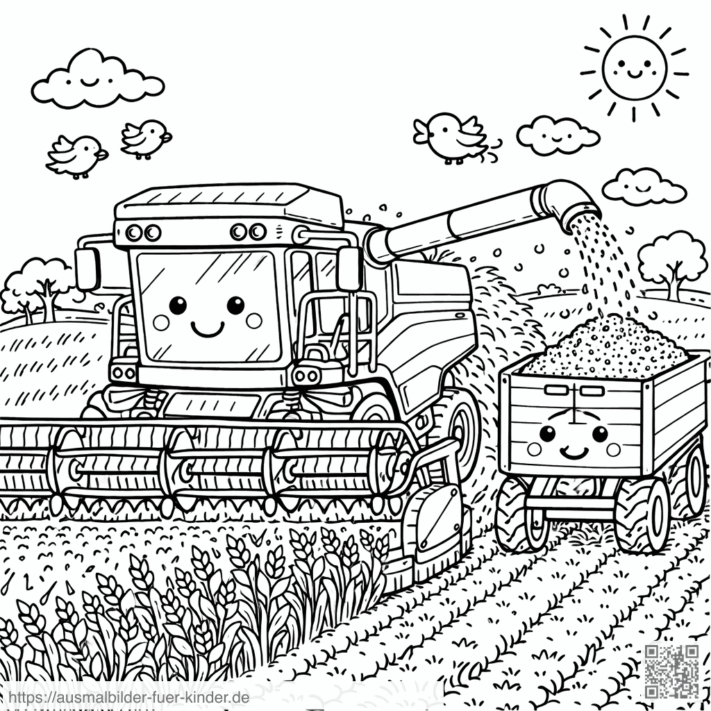 Erntezeit auf dem Feld (1) - Ausmalbild