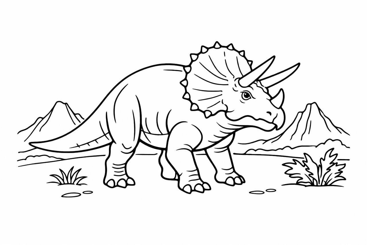 Triceratops - Ausmalbild