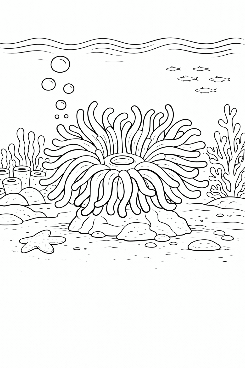 Unterwassergarten - Ausmalbild