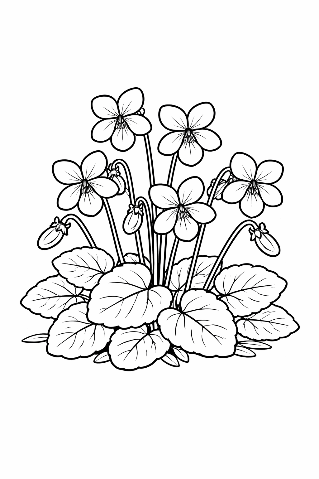 Violettblüten - Ausmalbild