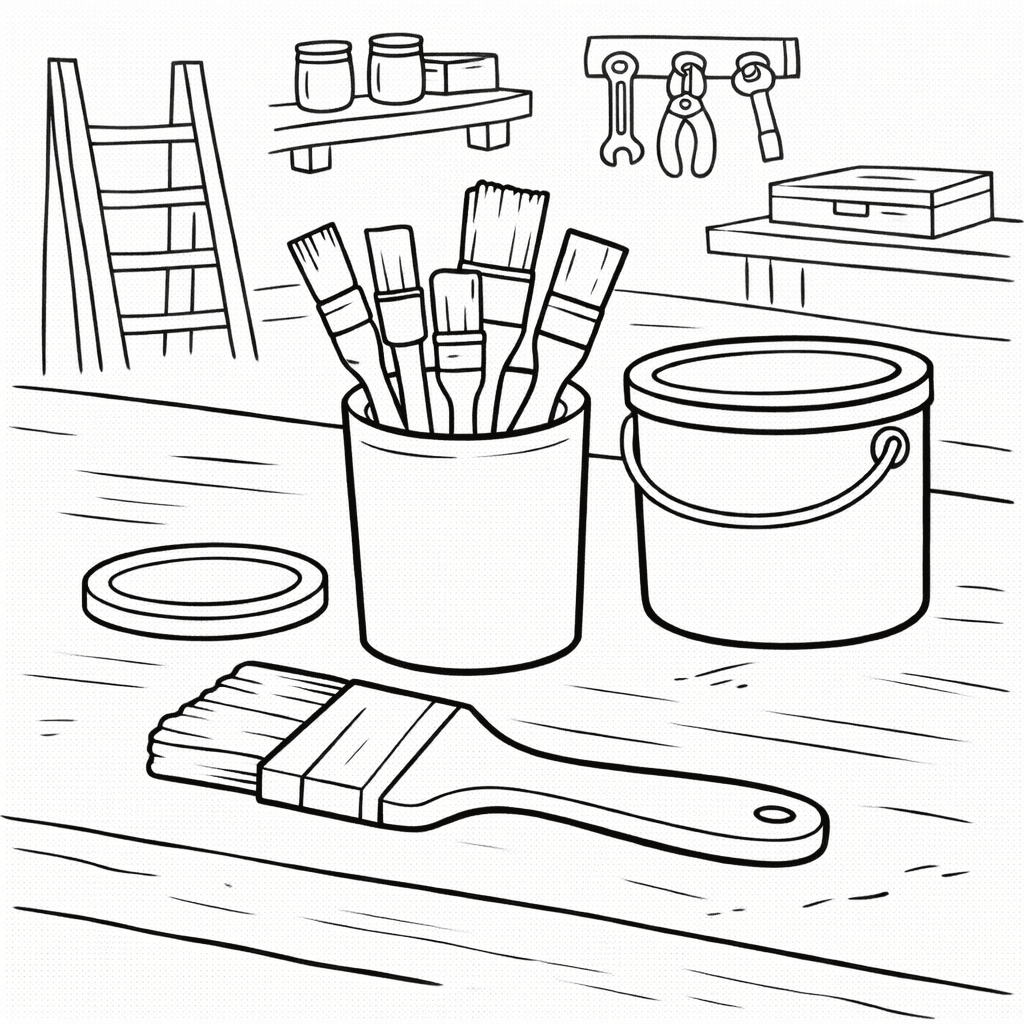 Malerwerkzeug - Ausmalbild