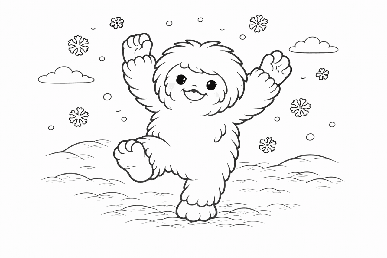 Yeti_tanzender Yeti Im Schnee