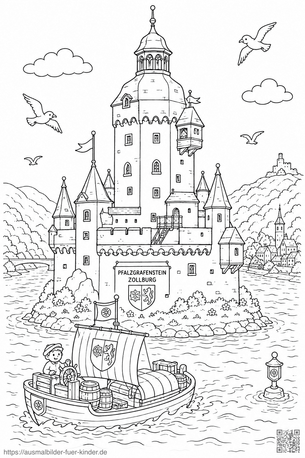 Zollburg Pfalzgrafenstein Ausmalbild