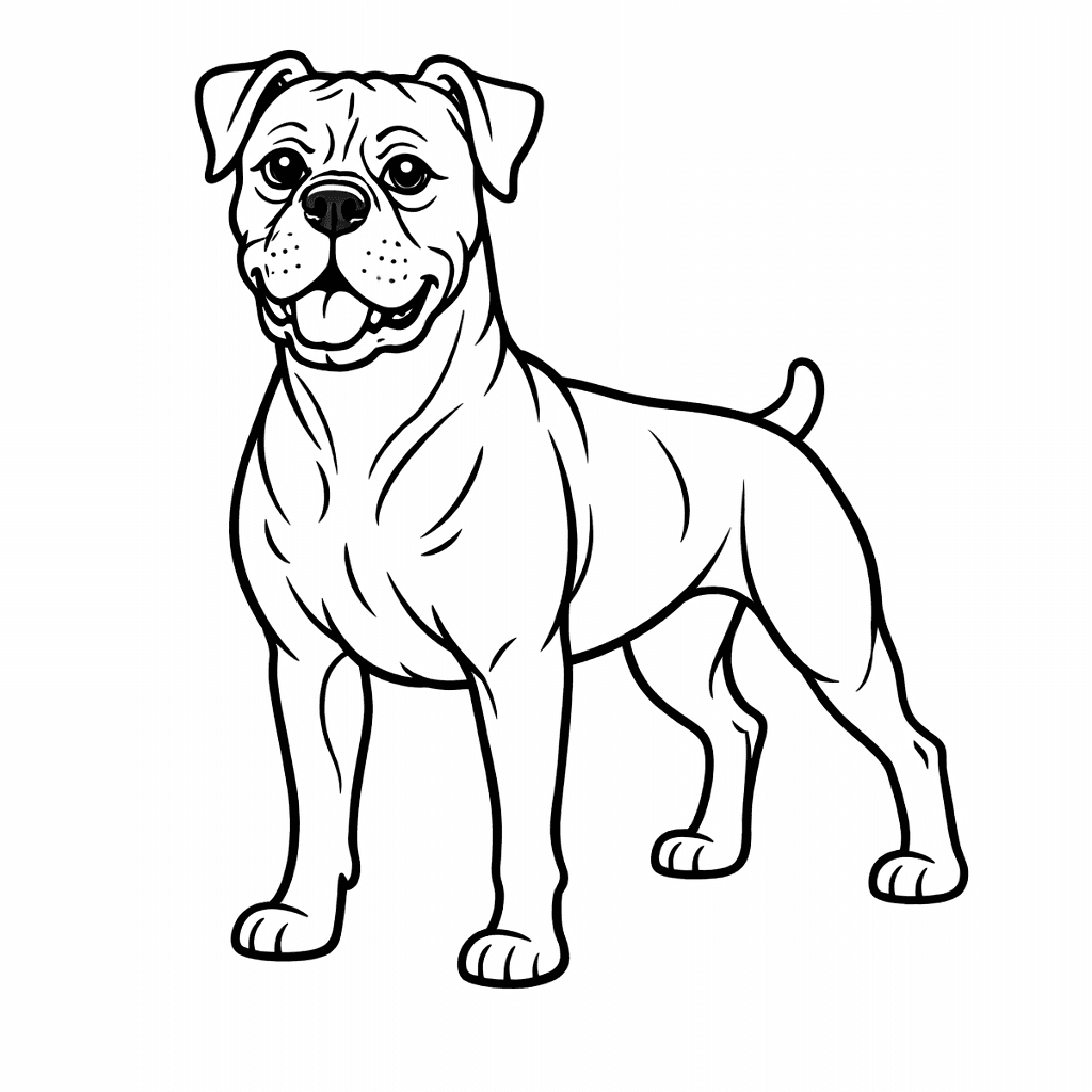 Boxer Hund - Ausmalbild