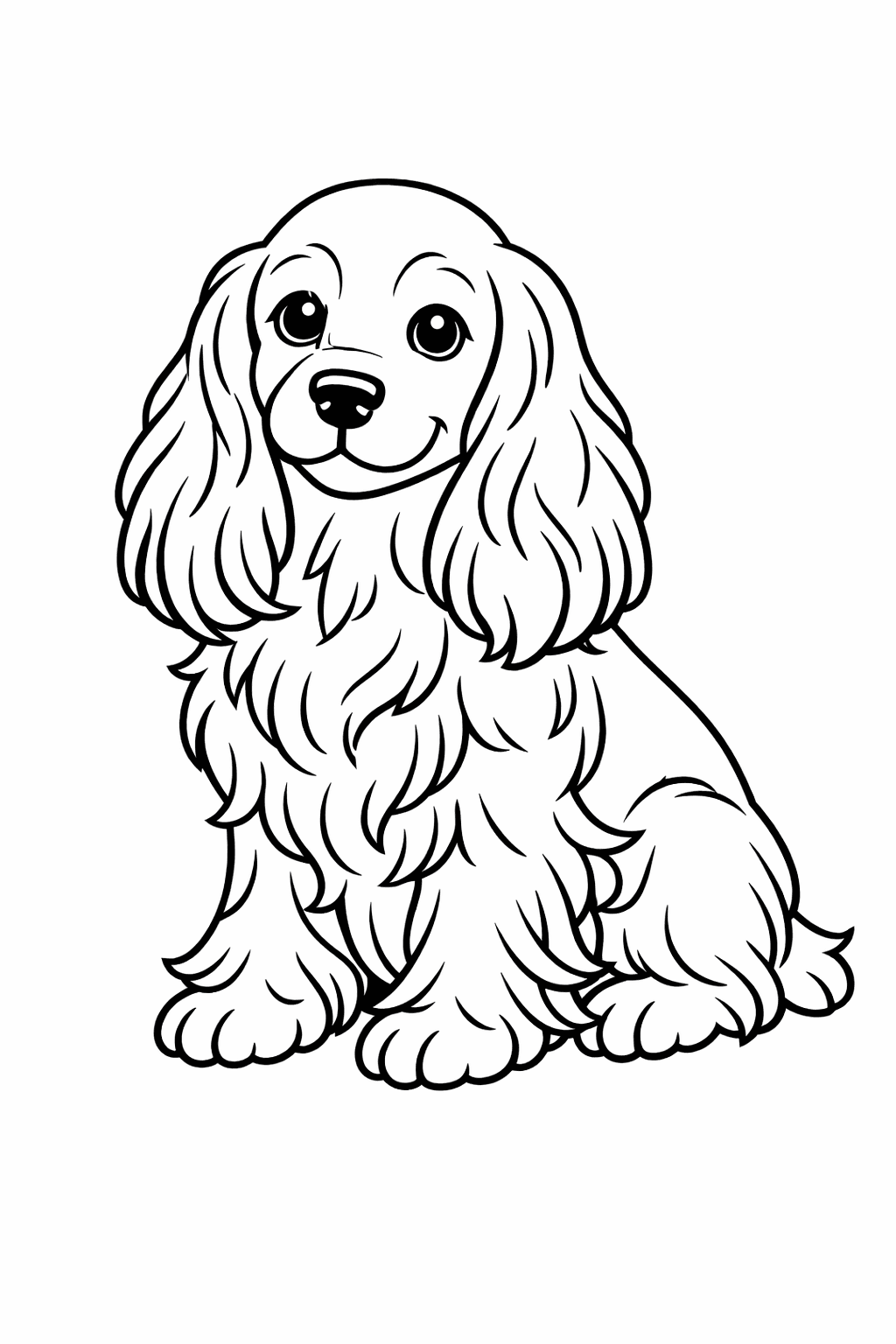 Cocker Spaniel mit Schlappohren - Ausmalbild
