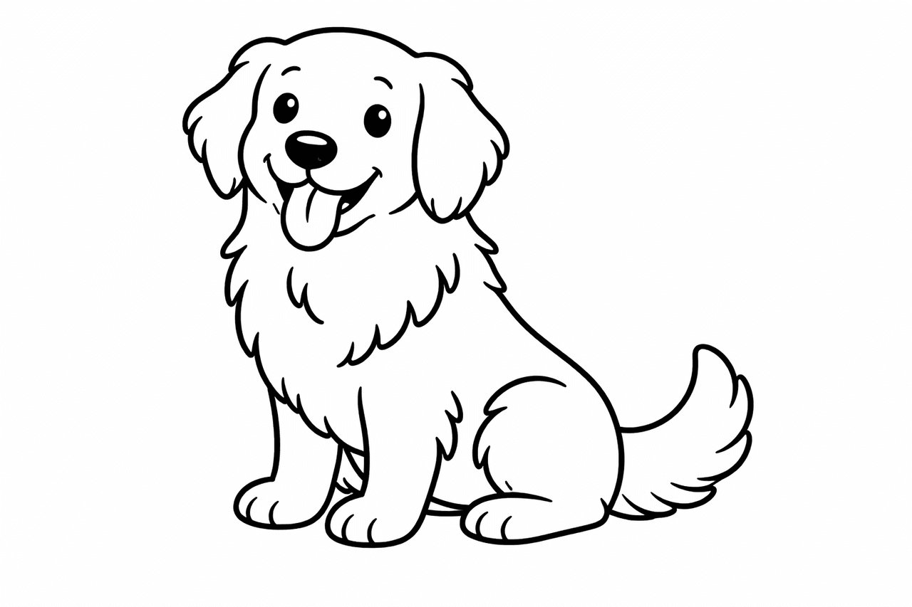 Golden Retriever - Ausmalbild