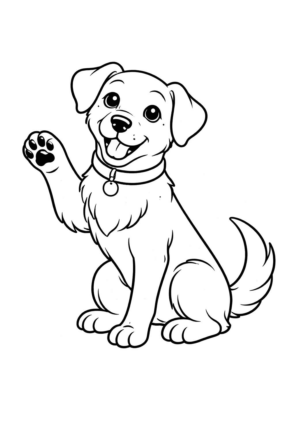 Hund gibt Pfote - Ausmalbild