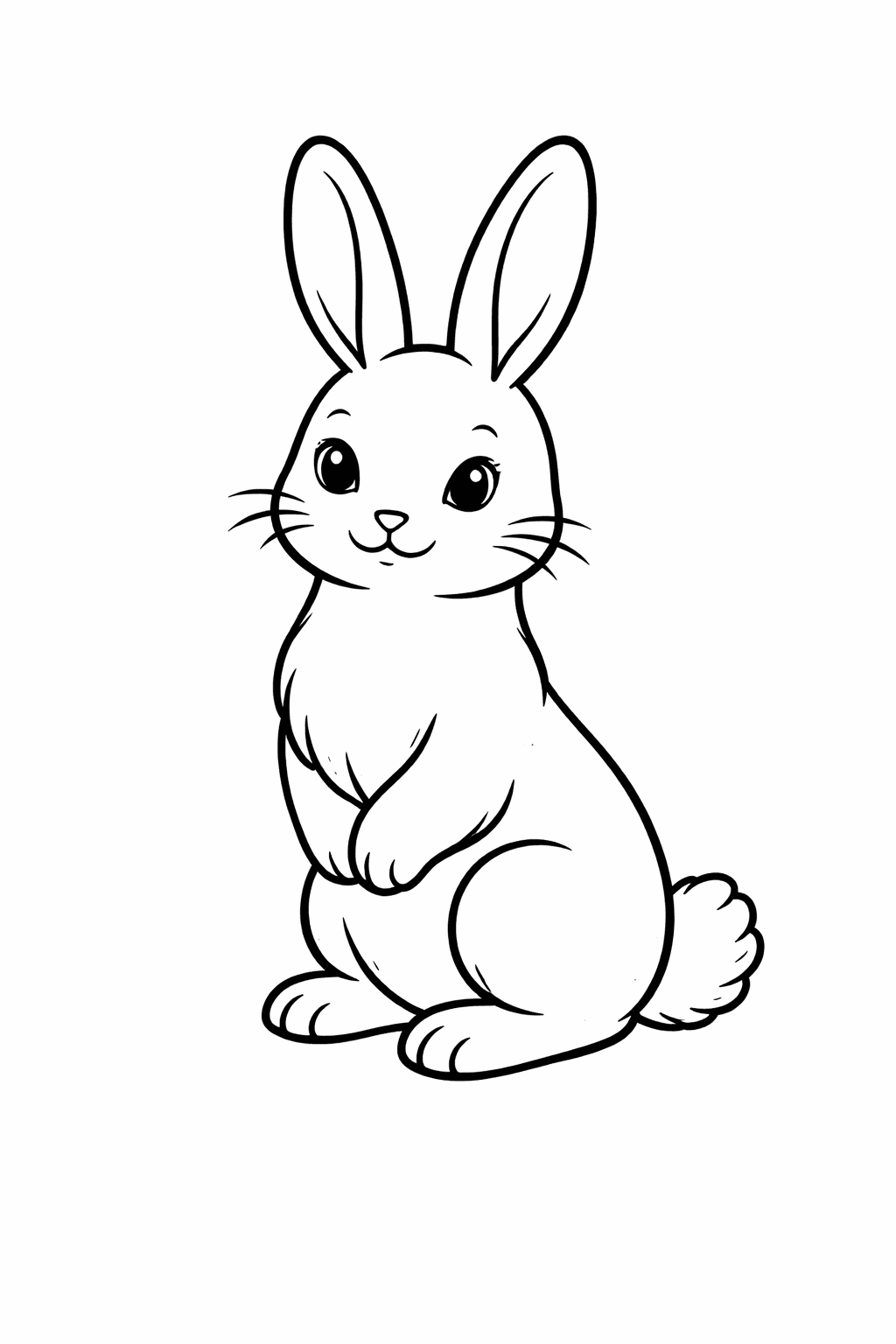 Sitzendes Kaninchen - Ausmalbild