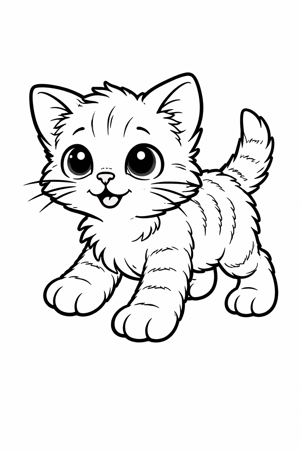 Tapsiges Katzenbaby - Ausmalbild