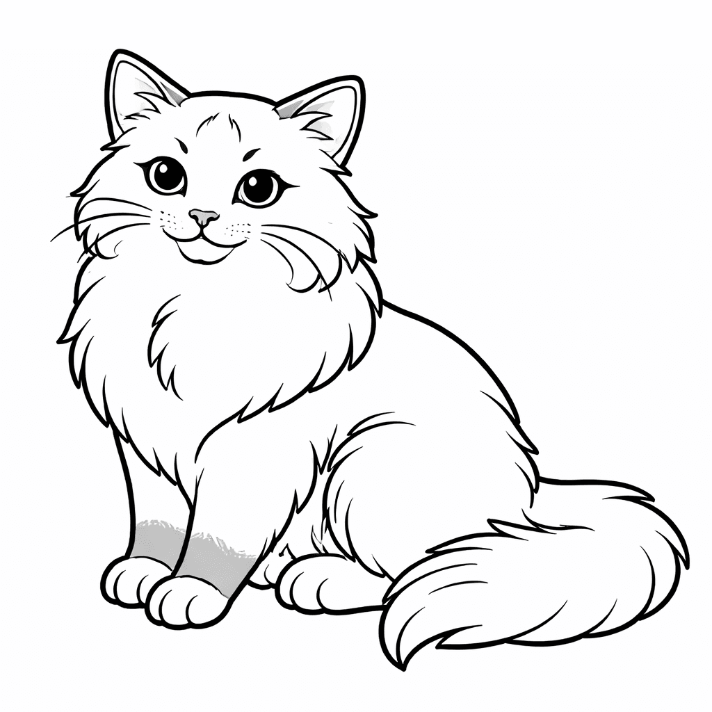 Ragdoll Katze - Ausmalbild