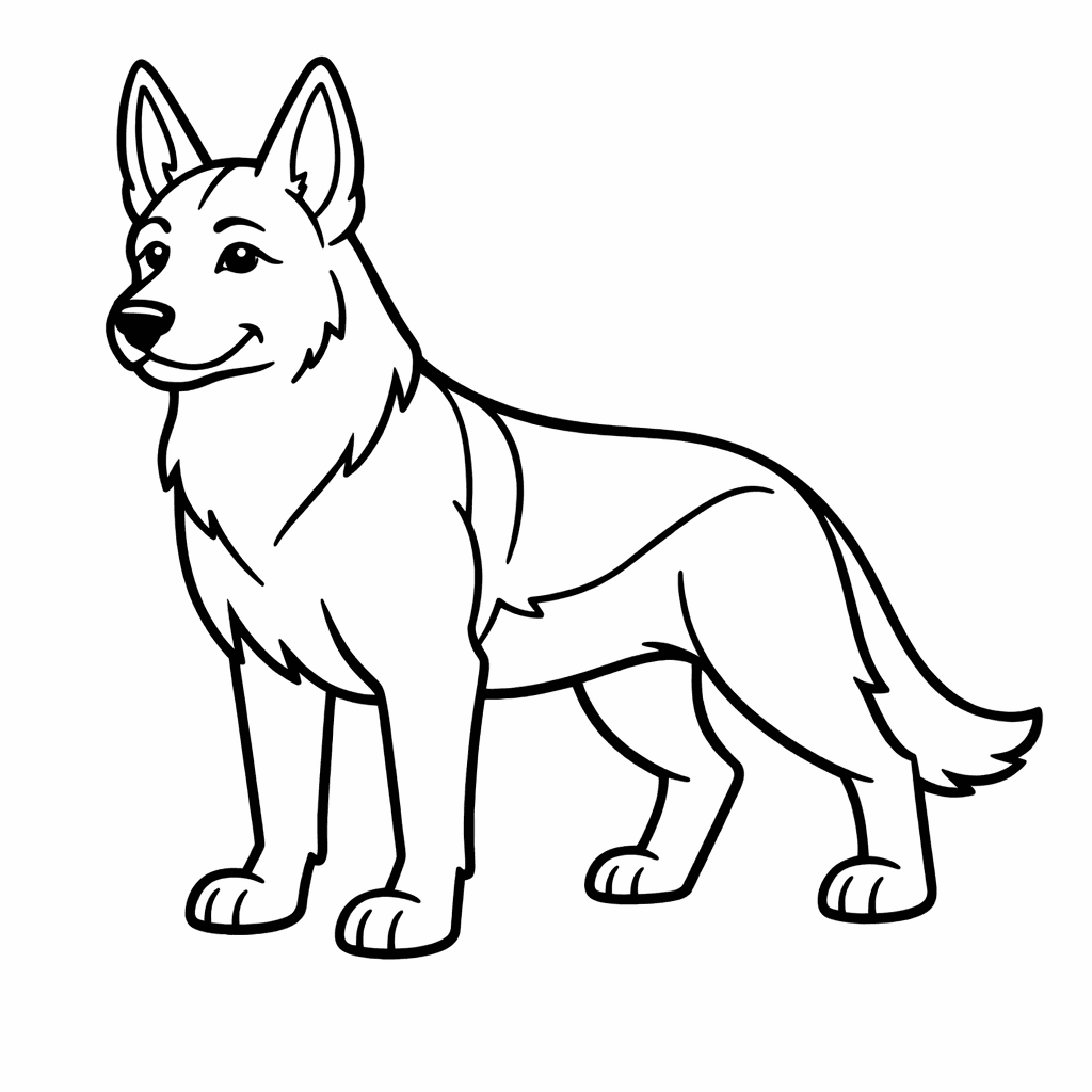 Deutscher Schäferhund - Ausmalbild