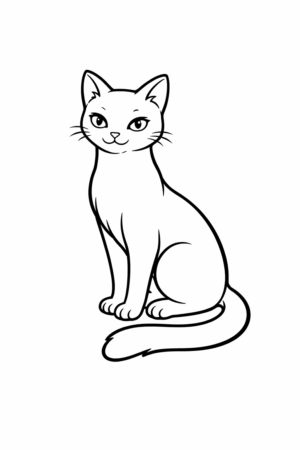 Schwarze Katze - Ausmalbild