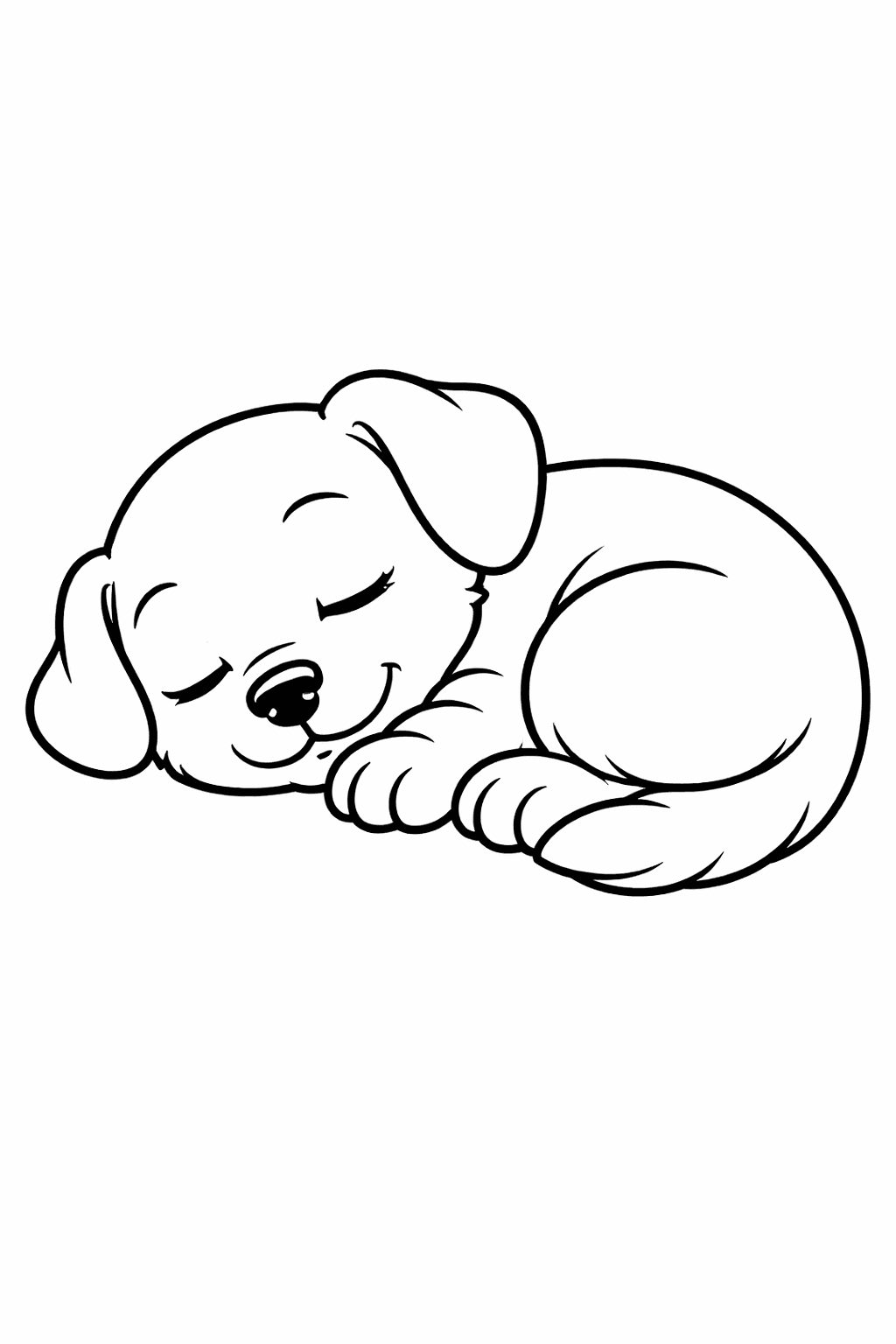 Schlafender Welpe - Ausmalbild