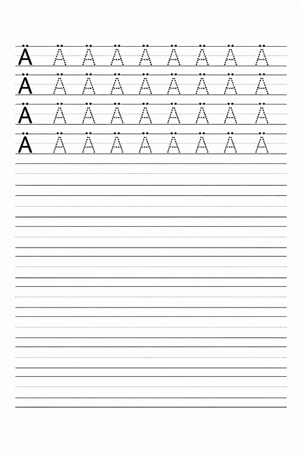 Buchstabe Ä üben - Arbeitsblatt zum Ausmalen