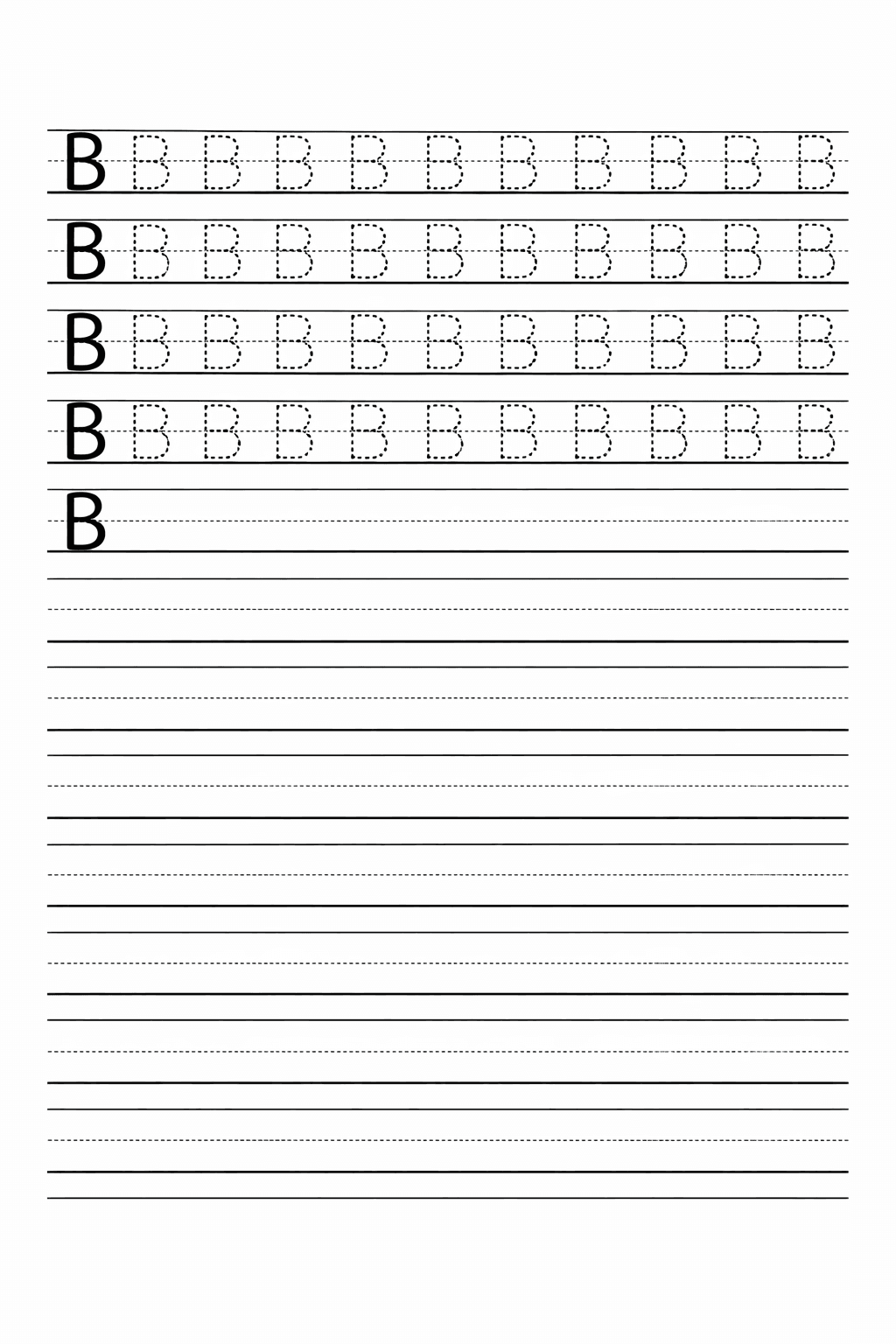 Buchstabe B üben - Arbeitsblatt zum Ausmalen