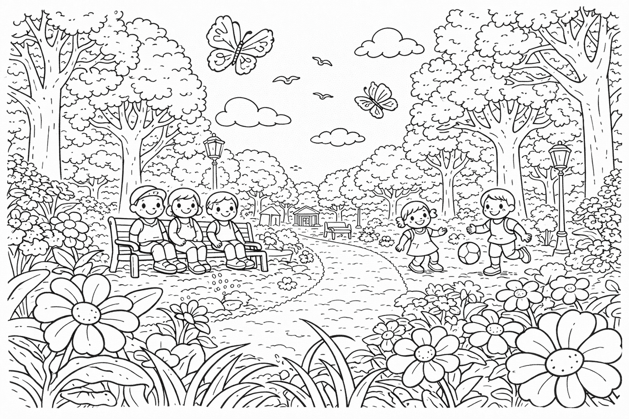 Kurpark Bad Honnef - Ausmalbild