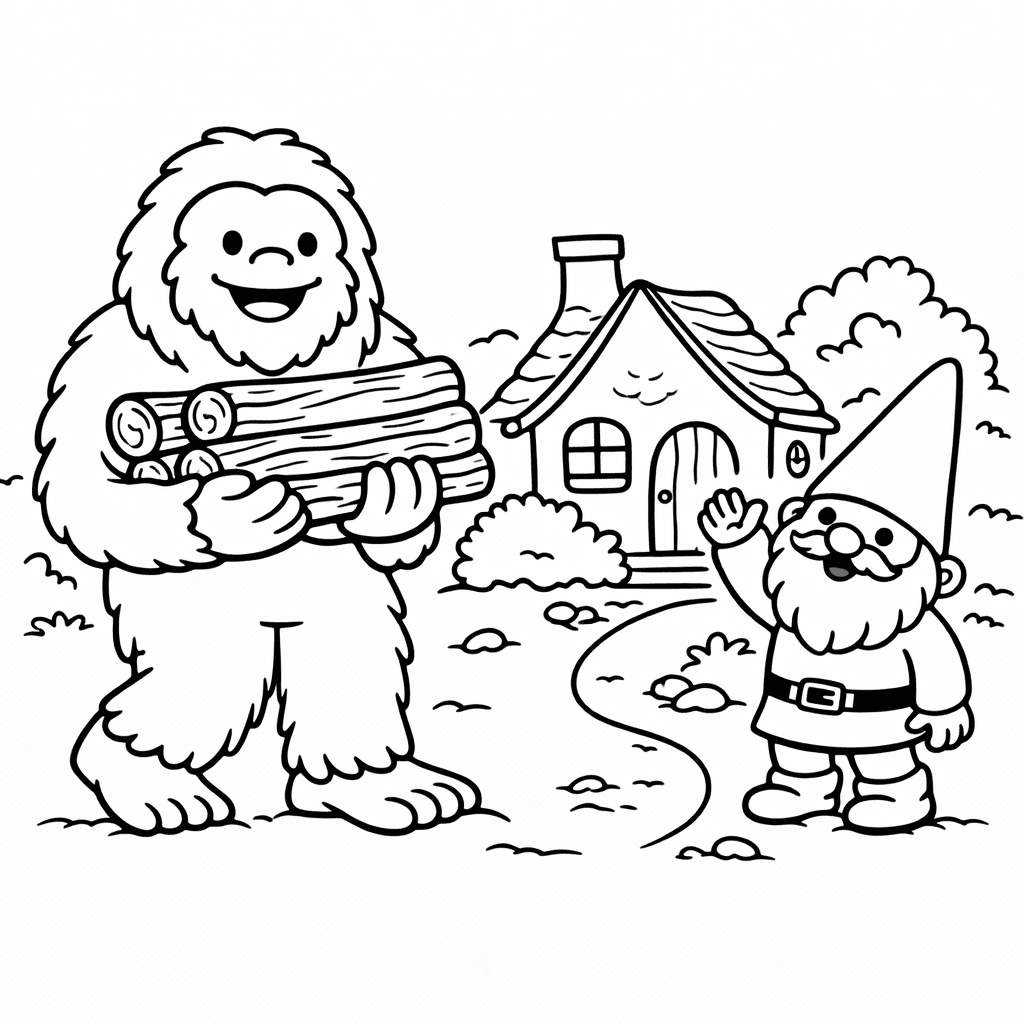 Bigfoot Und Der Gartenzwerg Helfen Zusammen