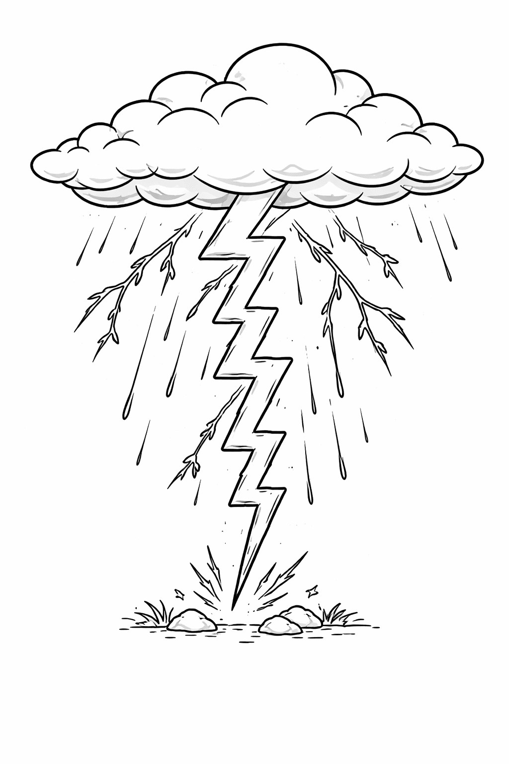 Gewitterblitz - Ausmalbild