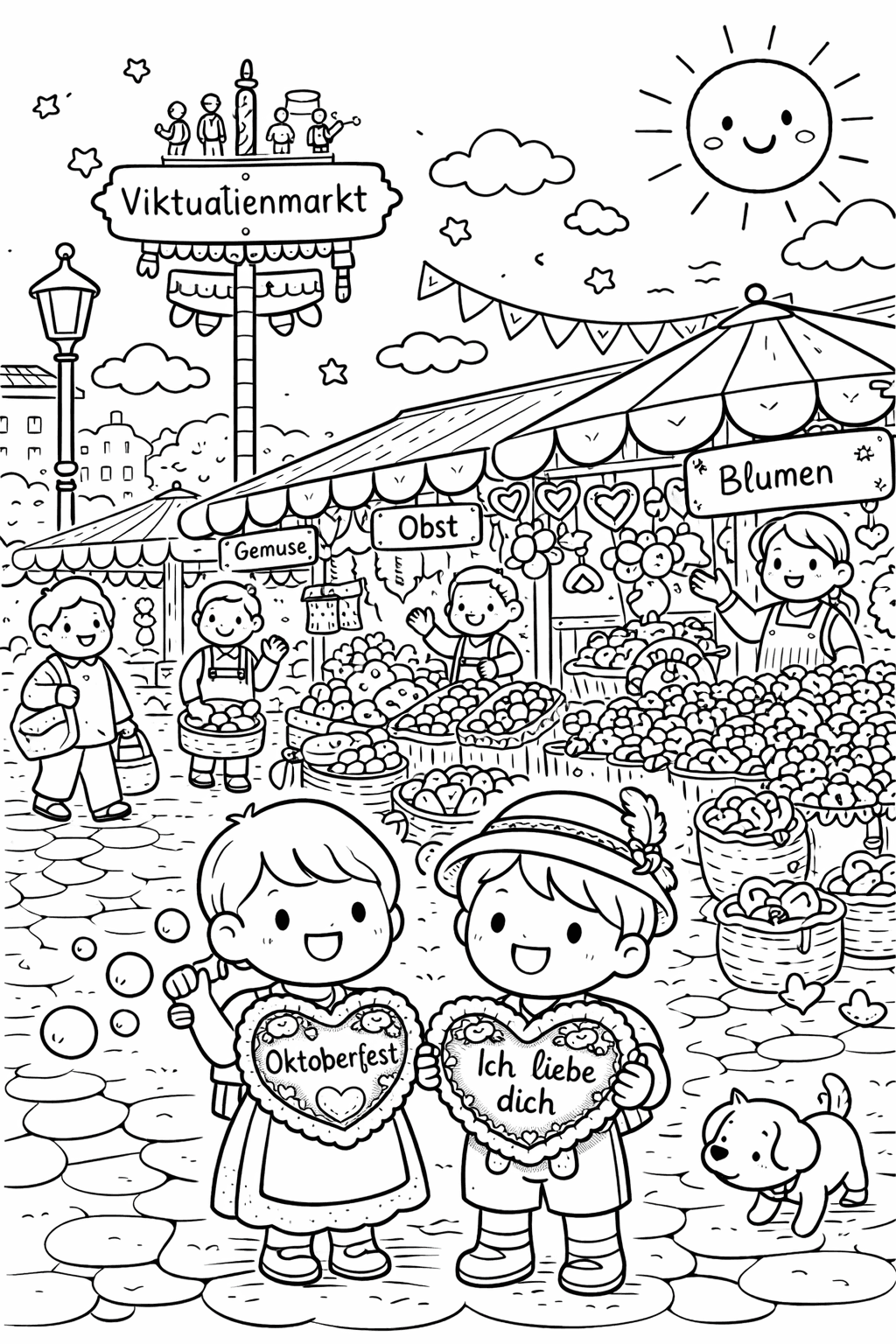 Viktualienmarkt München - Ausmalbild