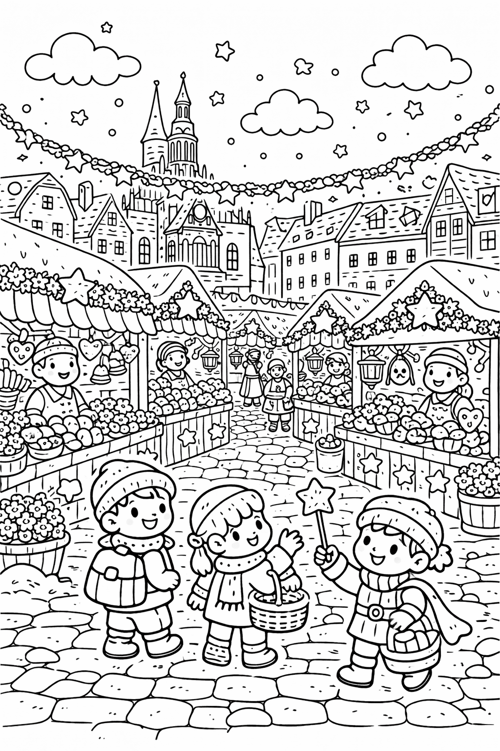 Weihnachtsmarktzauber Nürnberg - Ausmalbild