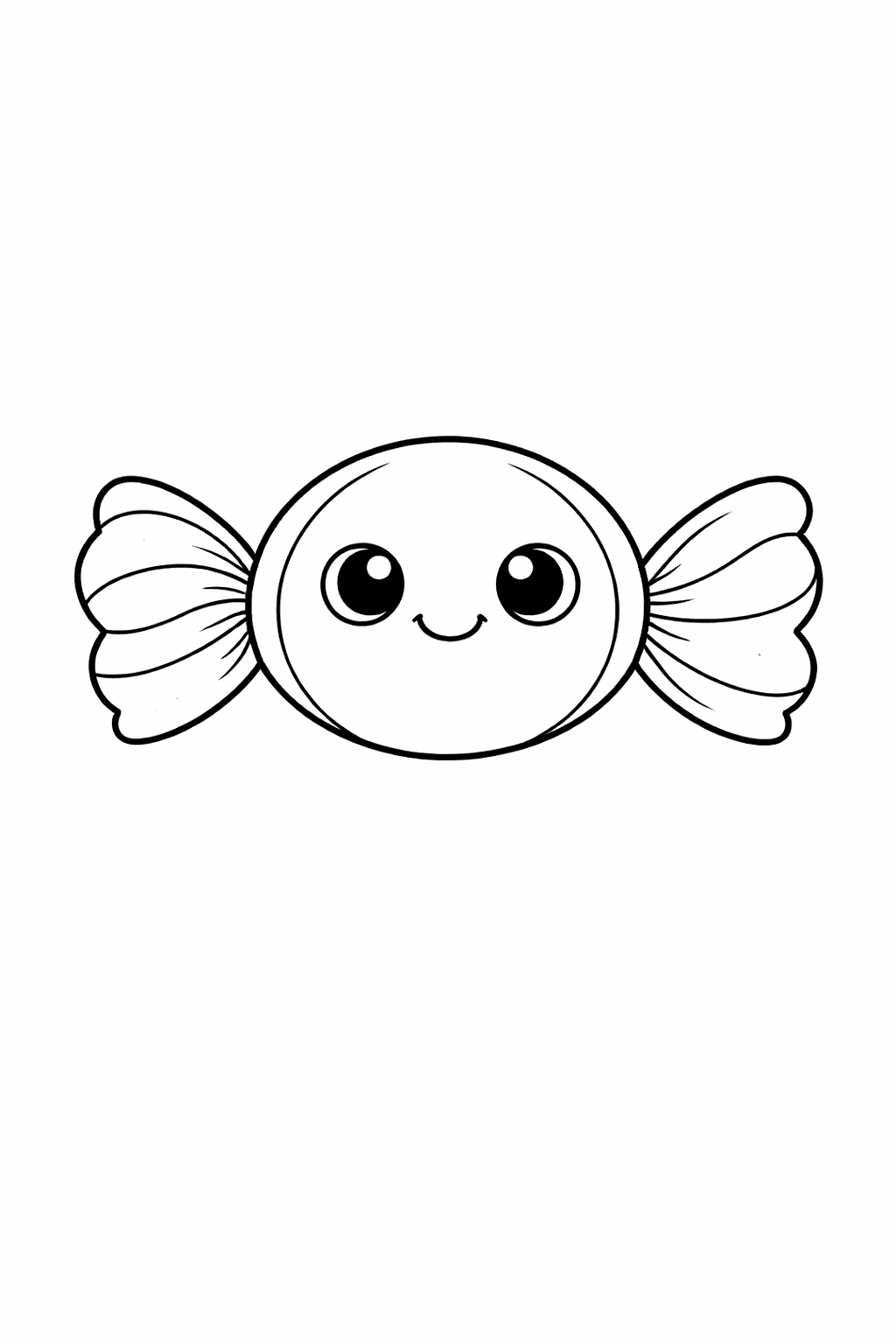 SüßEs Karamellbonbon Mit Niedlichem Gesicht - Ausmalbild