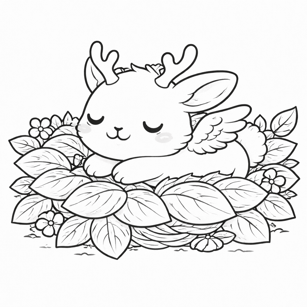 Schlafendes Wolpertinger Baby Im Nest