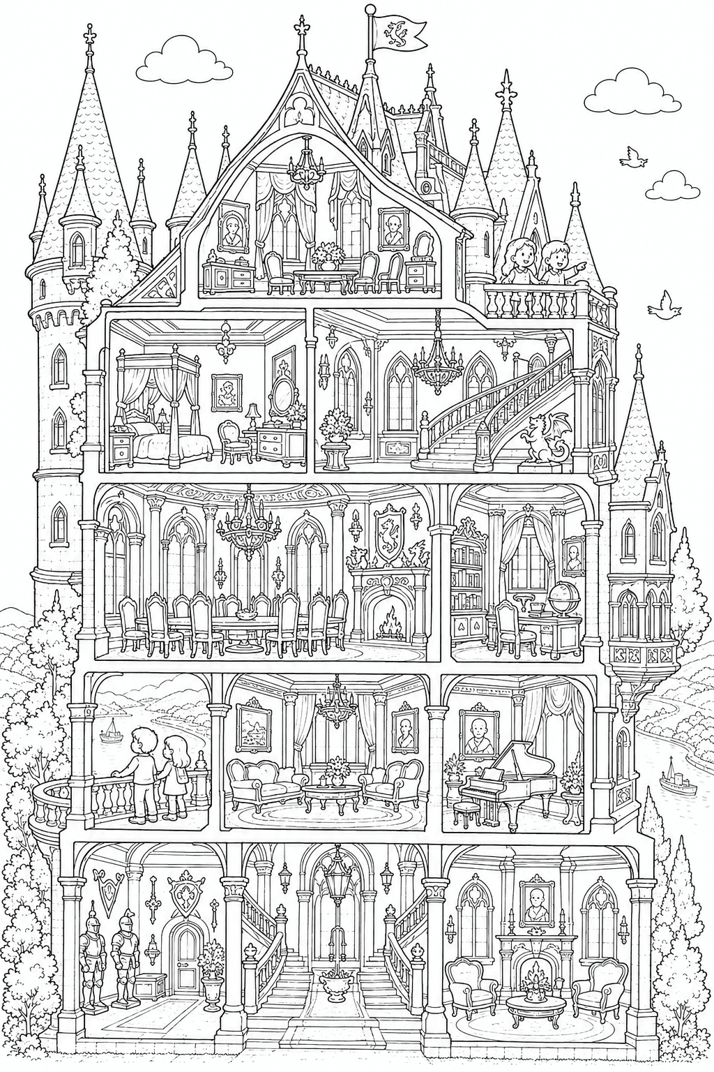Schloss Drachenburg Prunksäle Ausmalbild Schloss Drachenburg Prunksäle Ausmalbild