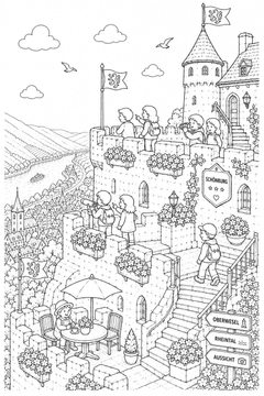 Schönburg Aussichtsterrasse Ausmalbild
