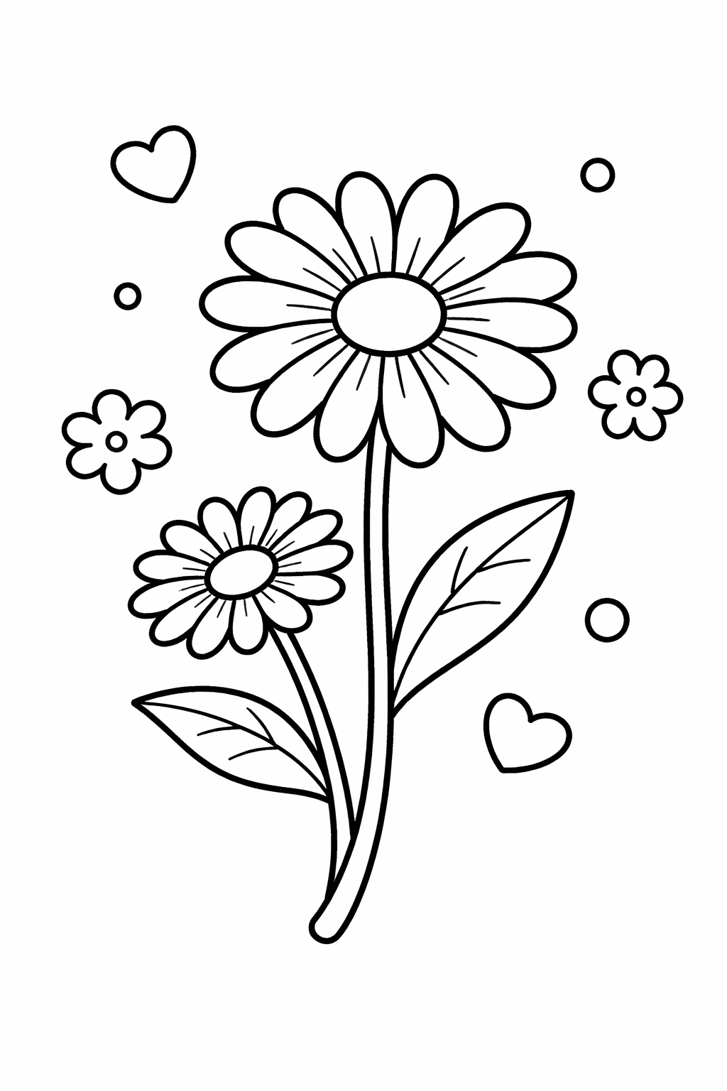 Zwei Gänseblümchen - Ausmalbild