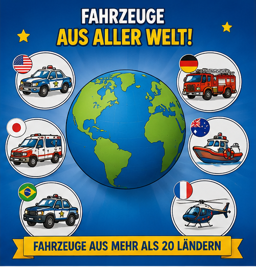 Promo-Grafik Einsatzfahrzeuge 1 für Einsatzfahrzeuge aus aller Welt